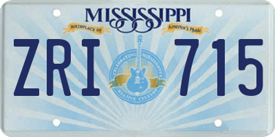 MS license plate ZRI715