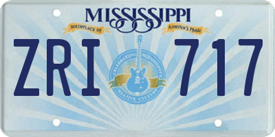 MS license plate ZRI717