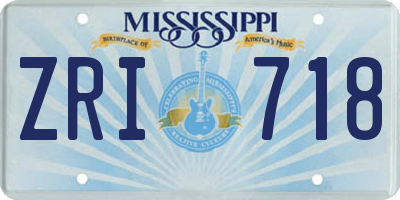 MS license plate ZRI718