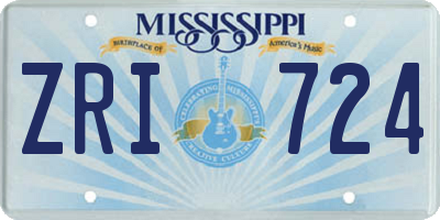 MS license plate ZRI724