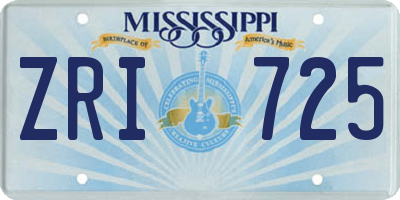 MS license plate ZRI725