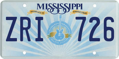 MS license plate ZRI726