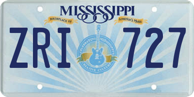 MS license plate ZRI727