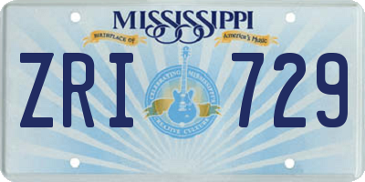 MS license plate ZRI729