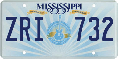 MS license plate ZRI732