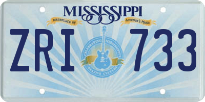 MS license plate ZRI733