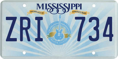 MS license plate ZRI734