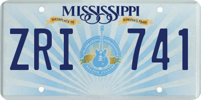 MS license plate ZRI741
