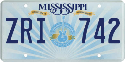MS license plate ZRI742