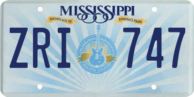 MS license plate ZRI747