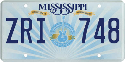 MS license plate ZRI748