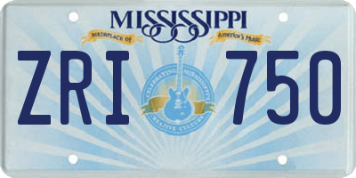 MS license plate ZRI750