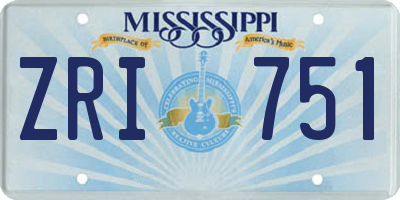 MS license plate ZRI751