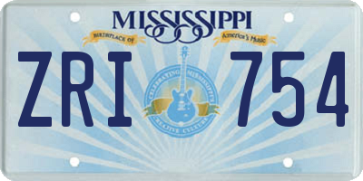 MS license plate ZRI754