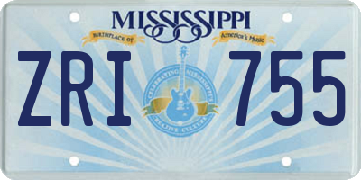 MS license plate ZRI755