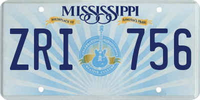 MS license plate ZRI756