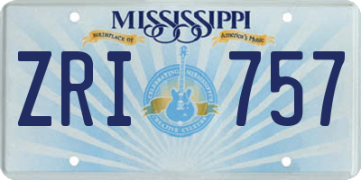 MS license plate ZRI757