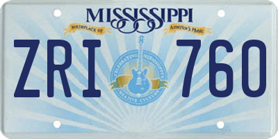 MS license plate ZRI760