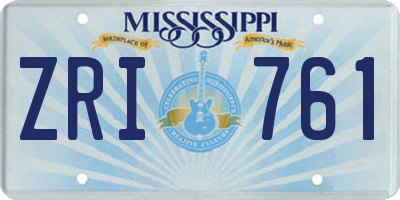 MS license plate ZRI761