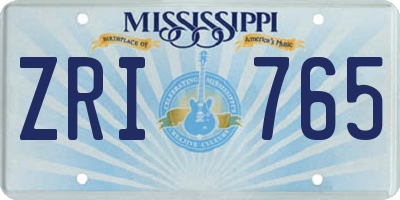 MS license plate ZRI765