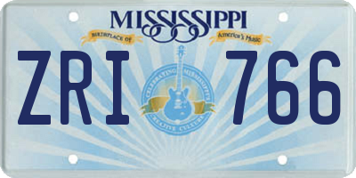 MS license plate ZRI766