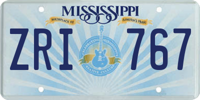 MS license plate ZRI767