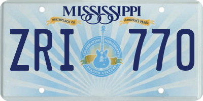 MS license plate ZRI770