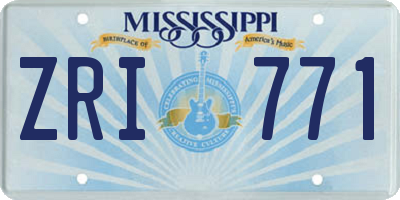 MS license plate ZRI771