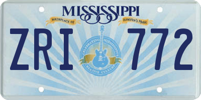 MS license plate ZRI772