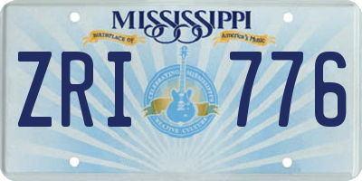MS license plate ZRI776
