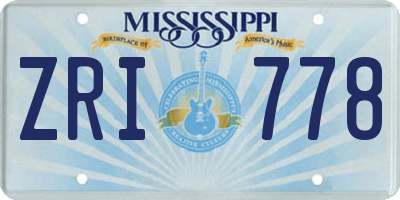 MS license plate ZRI778