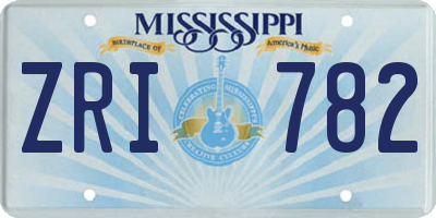 MS license plate ZRI782