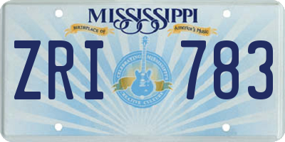 MS license plate ZRI783