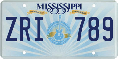 MS license plate ZRI789