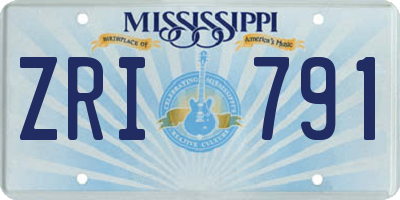 MS license plate ZRI791