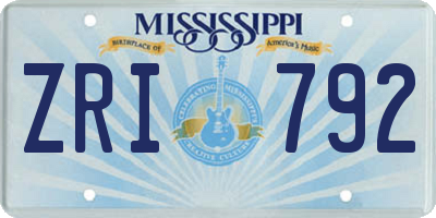 MS license plate ZRI792