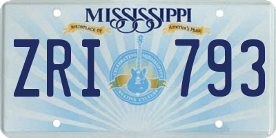 MS license plate ZRI793