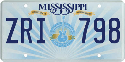 MS license plate ZRI798