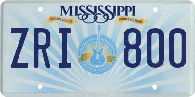 MS license plate ZRI800