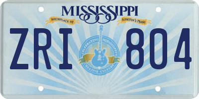 MS license plate ZRI804