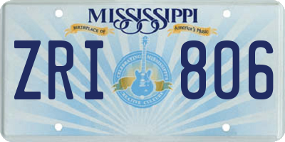 MS license plate ZRI806