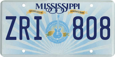 MS license plate ZRI808