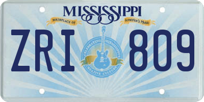 MS license plate ZRI809
