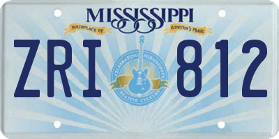 MS license plate ZRI812
