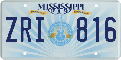 MS license plate ZRI816