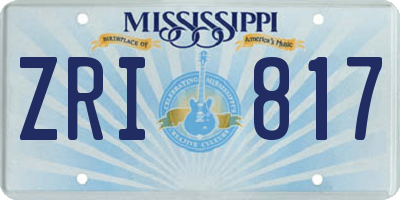 MS license plate ZRI817