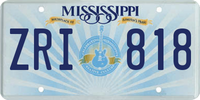 MS license plate ZRI818