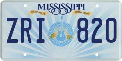 MS license plate ZRI820