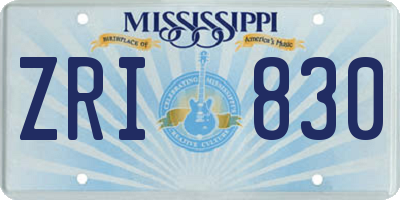 MS license plate ZRI830
