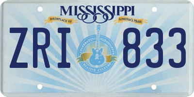 MS license plate ZRI833